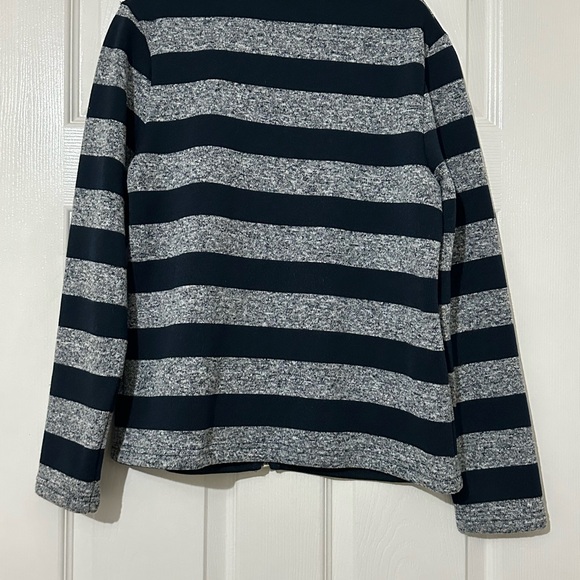 Croft & Barrow Navy and Gray Striped Fleece Jacket - Picture 6 of 6